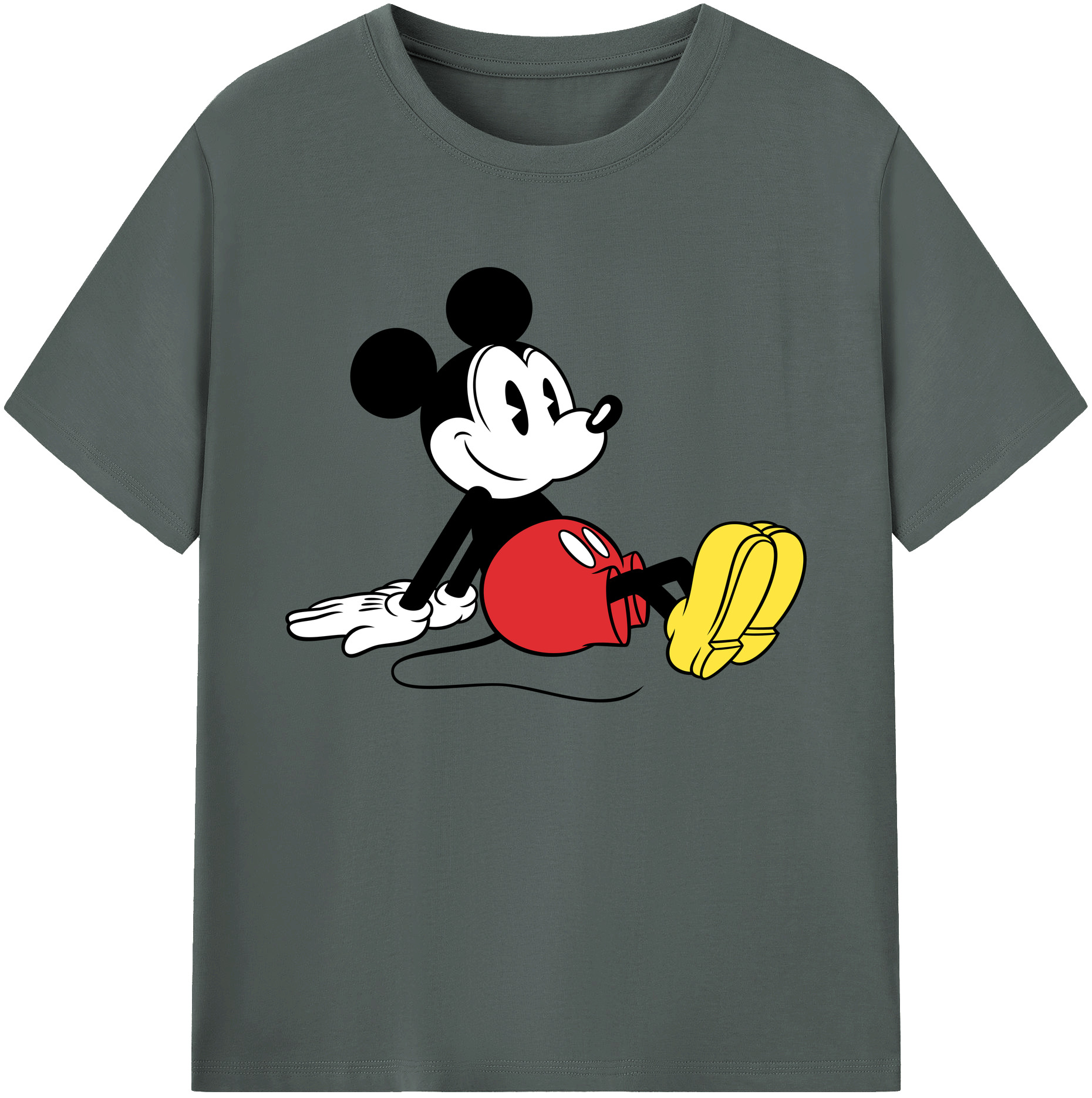 ミッキーマウス Mickey Mouse 綿100％ メンズ半袖Tシャツ｜肌触りやわらか＆通気性